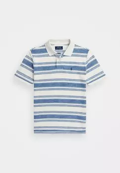Футболка STRIPED COTTON MESH POLO SHIRT Ralph Lauren, синий