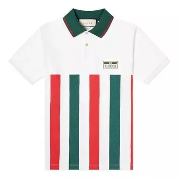 Футболка striped webbing oversized polo shirt for men white Gucci, белый