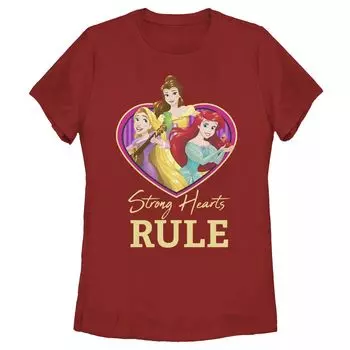 Футболка Strong Hearts Rule для юниоров Disney Princess Trio Licensed Character