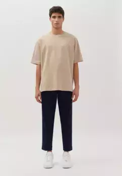 Футболка studio seidensticker "Studio", круглый вырез с короткими рукавами, коричневый