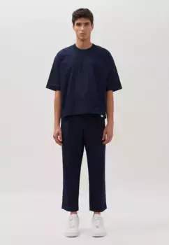 Футболка studio seidensticker "Studio", с короткими рукавами и круглым вырезом, однотонная, синий