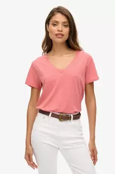 Футболка Studios slub emb vee Superdry, розовый