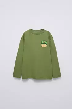 Футболка stumble guys ZARA, зеленый