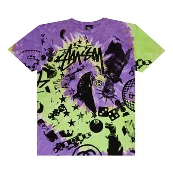 Футболка Stussy 8 ball Dice 'Tie-Dye Purple/Green', разноцветный