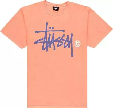 Футболка Stussy Basic Logo Pig. Dyed Tee 'Neon Orange', оранжевый