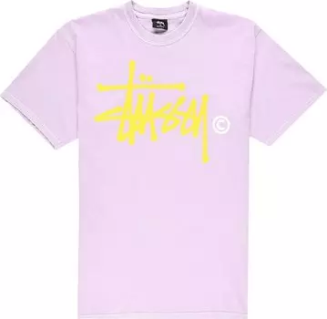 Футболка Stussy Basic Logo Pig. Dyed Tee 'Lavender', фиолетовый