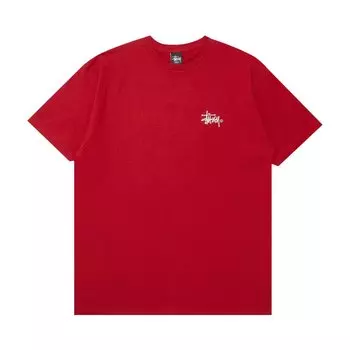 Футболка Stussy Basic Logo 'Wine', красный