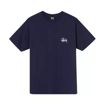 Футболка Stussy Basic 'Navy', синий
