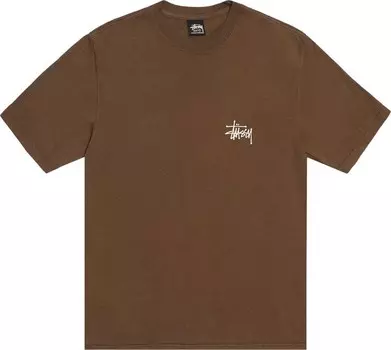 Футболка Stussy Basic Pigment Dyed 'Brown', коричневый
