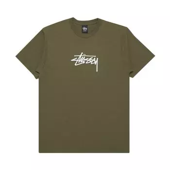 Футболка Stussy Basic Stock, Оливковая