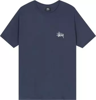 Футболка Stussy Basic Tee 'Navy', синий