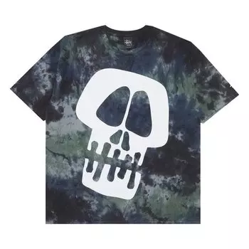 Футболка Stussy Big Skull Tie Dye 'Green', зеленый