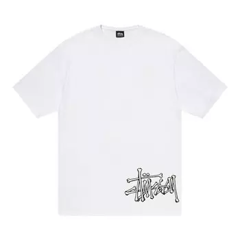 Футболка Stussy Bones Stock Tee 'White', белый