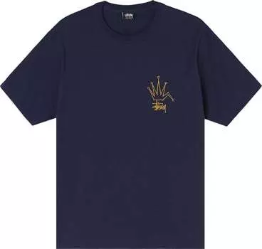 Футболка Stussy Broken Crown Tee 'Navy', синий