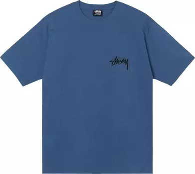Футболка Stussy Burning Stock Tee 'Midnight', синий