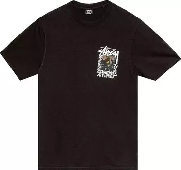 Футболка Stussy Camellias Pigment Dyed Tee 'Black', черный