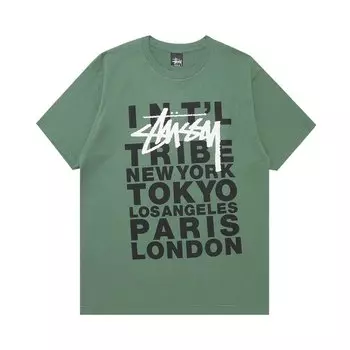Футболка Stussy City Block 'Dark Green', зеленый