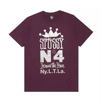 Футболка Stussy Crown Stack, цвет Баклажан