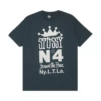 Футболка Stussy Crown Stack, темно-бирюзовая