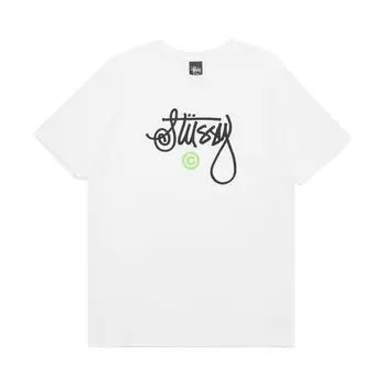 Футболка Stussy Cursive Basic Logo 'White', белый