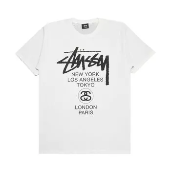 Футболка Stussy Diameter World Tour, цвет: белый/черный