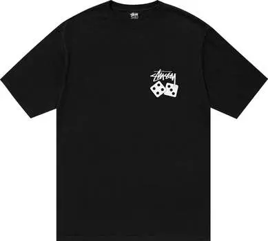 Футболка Stussy Dice Pigment Dyed Tee 'Black', черный