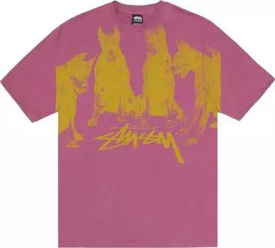Футболка Stussy Dobermans 'Berry', розовый