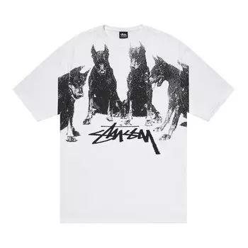 Футболка Stussy Dobermans 'White', белый