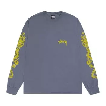 Футболка Stussy Dragons Long-Sleeve Tee, синий