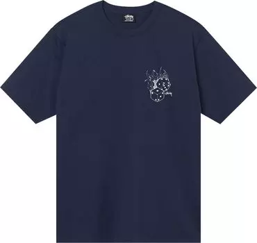 Футболка Stussy Fire Dice Tee 'Navy', синий