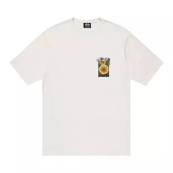 Футболка Stussy Flower Grid Pigment Dyed Tee 'Natural', белый
