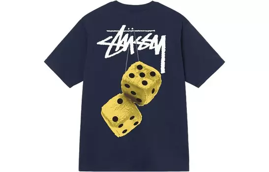 Футболка Stussy Fuzzy Dice Дымчатая, Серый