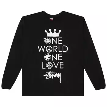 Футболка Stussy Gear One World One Love Long-Sleeve 'Black', черный