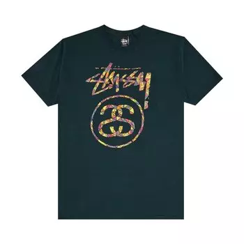 Футболка Stussy Glass Link 'Dark Teal', бирюзовый