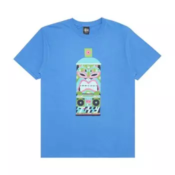 Футболка Stussy Hawaiian Spraycan, синяя