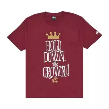 Футболка Stussy Hold Down The Crown 'Dark Red', красный