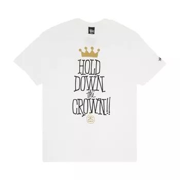 Футболка Stussy Hold Down The Crown!! 'White', белый