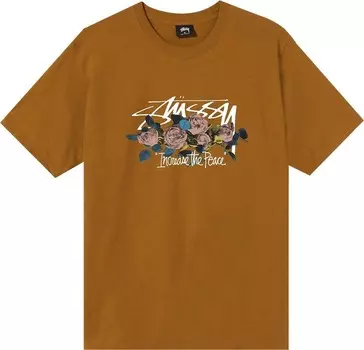 Футболка Stussy Increase The Peace Roses Tee 'Caramel', загар