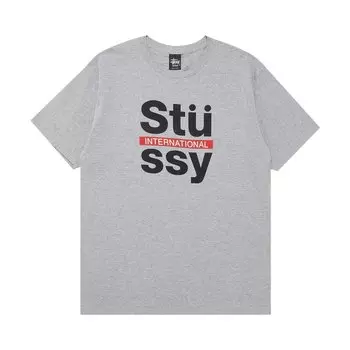 Футболка Stussy International Block 'Grey Heather', серый