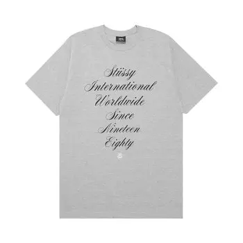 Футболка Stussy International Script 'Grey Heather', серый