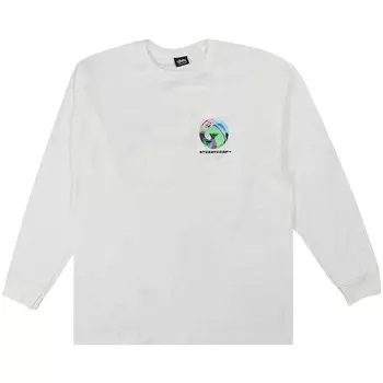 Футболка Stussy Iridescent 8 Ball Long-Sleeve Tee, белый