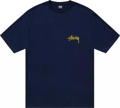 Футболка Stussy IST Lion Tee 'Navy', синий