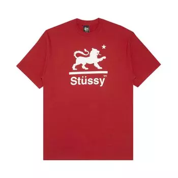 Футболка Stussy Lion Republic, цвет Вино