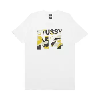 Футболка Stussy No.4 Beach Camo 'White/Yellow', белый