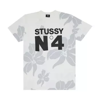 Футболка Stussy No. 4 Flowers 'White', белый