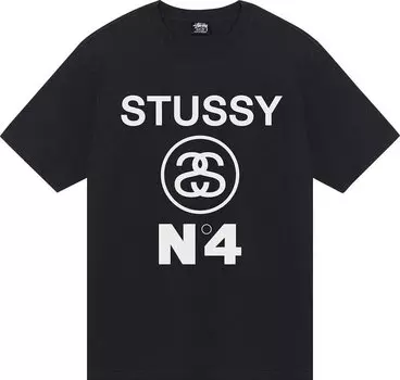 Футболка Stussy No.4 Pigment Dyed Tee 'Black', черный