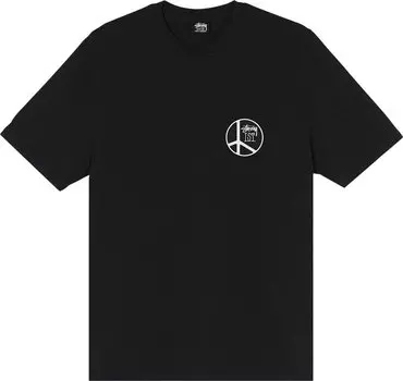 Футболка Stussy Peace Dot Pigment Dyed Tee 'Black', черный