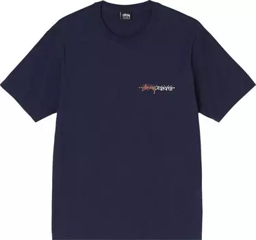 Футболка Stussy Positive Vibration Tee 'Navy', синий