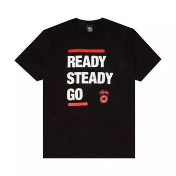 Футболка Stussy Ready Steady Go 'Black', черный
