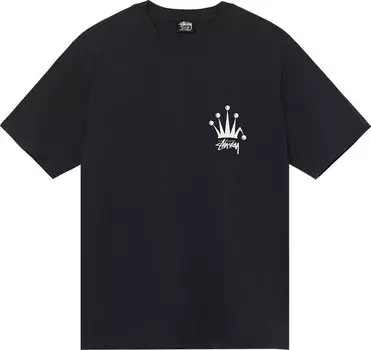 Футболка Stussy Regal Crown Pigment Dyed Tee 'Black', черный
